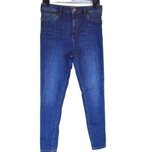 F&F Super High Rise Medium Wash Stretchy Skinny Jegging‎ Jeans, Size 10